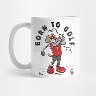 Dog playing golf Mug